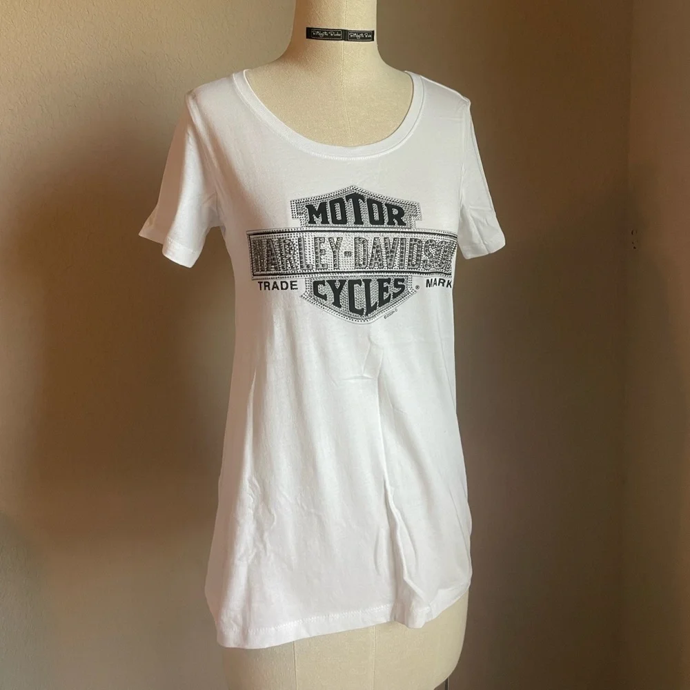 Harley Davidson Rhinestone Tee - Picture 1 of 3